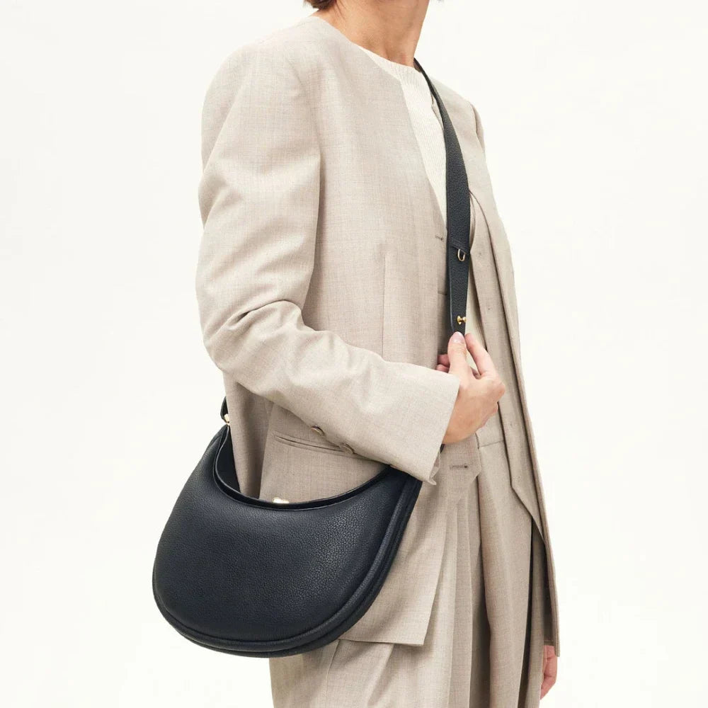 The Secret to Effortless Style? This Leather Moon Bag