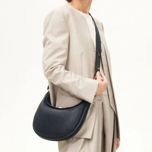 The Secret to Effortless Style? This Leather Moon Bag