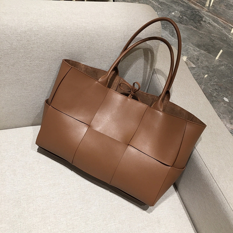 woven leather bag
