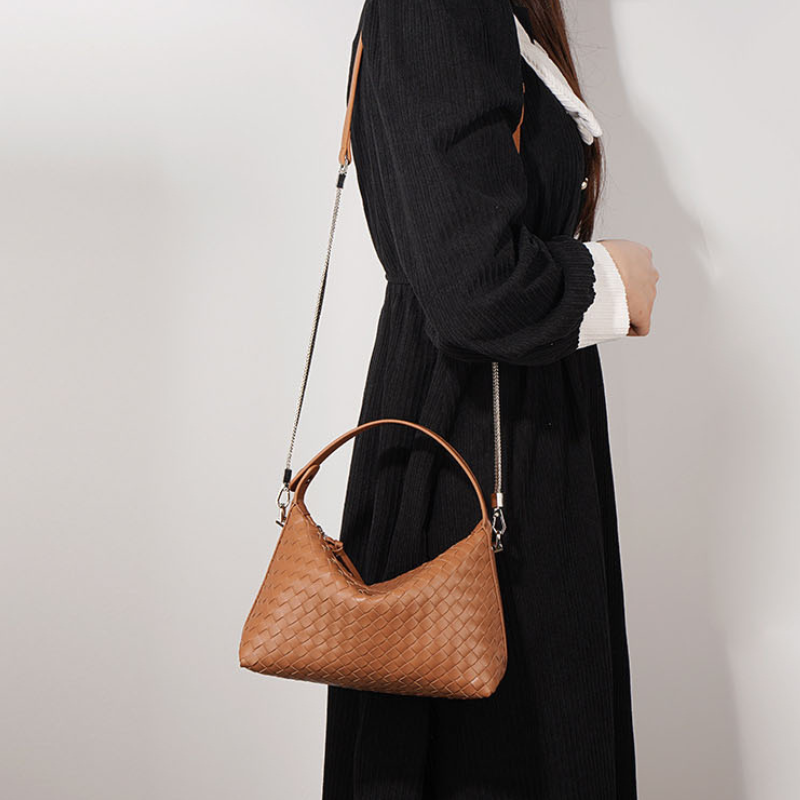 Leather Woven Crossbody Bag - Woven Leather Shoulder Bag