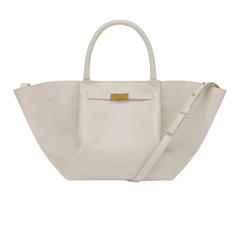 Calf Leather Top Handle Everyday Tote bag  Off-White Color