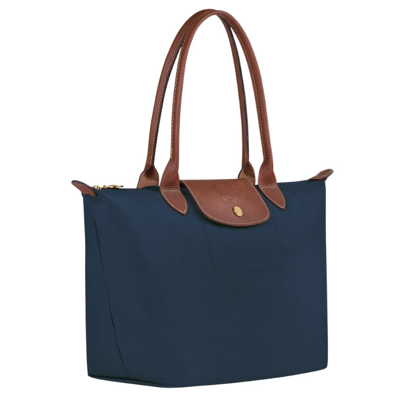 Longchamp Le Pliage Tote Shoulder Bag, Navy, from the side