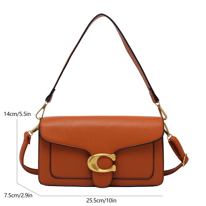 Minimalist Leather Shoulder Crossbody Bag size