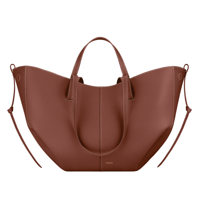 Soft leather tote bag worn on the shoulder for everyday use