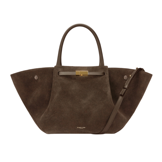 Vintage Genuine Leather Mocha Handbag from front