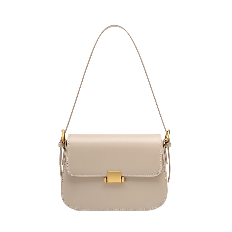 Women’s Minimalism Messenger Bags in Genuine Leather in Apricot color