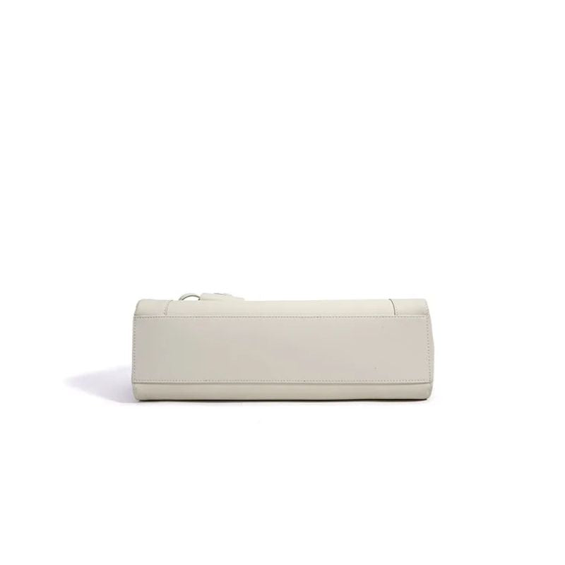 leather shoulder tote bag  side view structured elegant shape