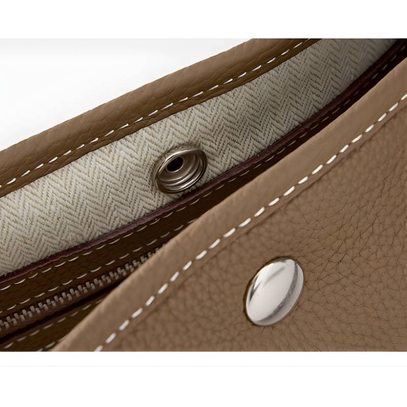 leather tote bag with crossbody strap for women interior detail