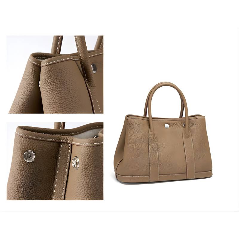 leather tote bag with crossbody strap for women showing multiple angles