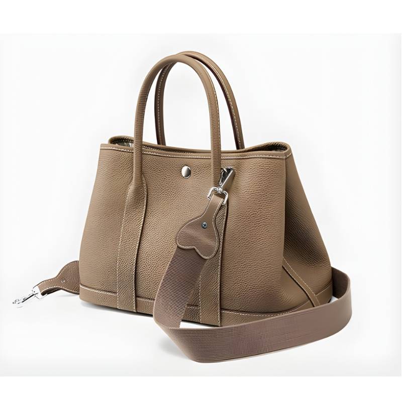 leather tote bag with crossbody strap for women interior detail