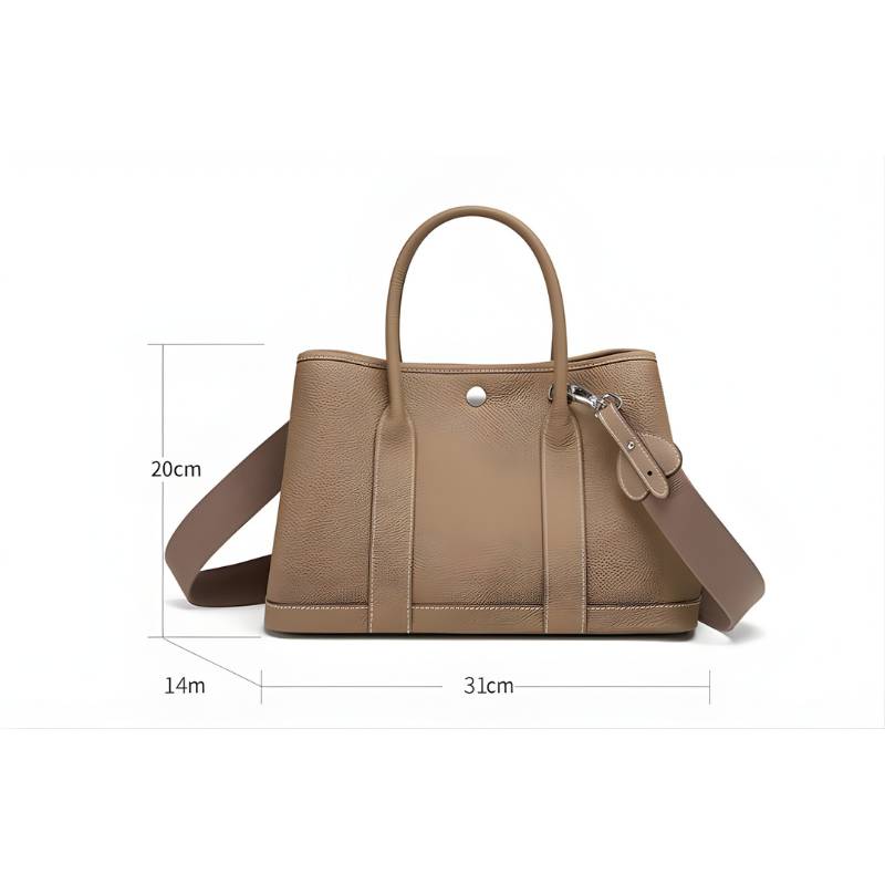 leather tote bag with crossbody strap for women size reference