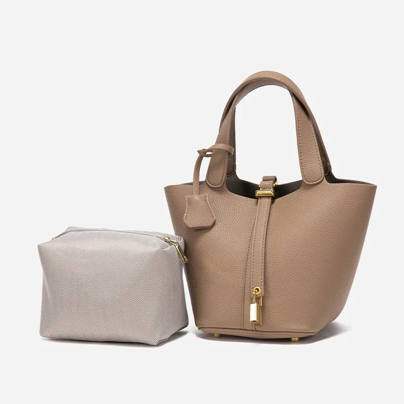 mini bucket bag for women with matching pouch and top handle