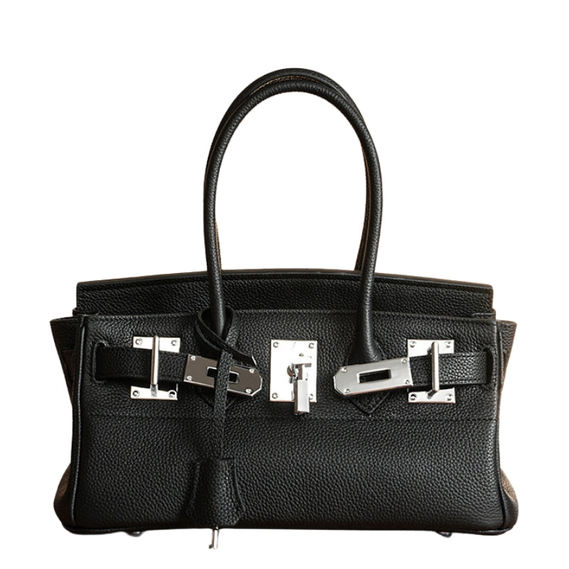 minimalist leather handbag black color version elegant style