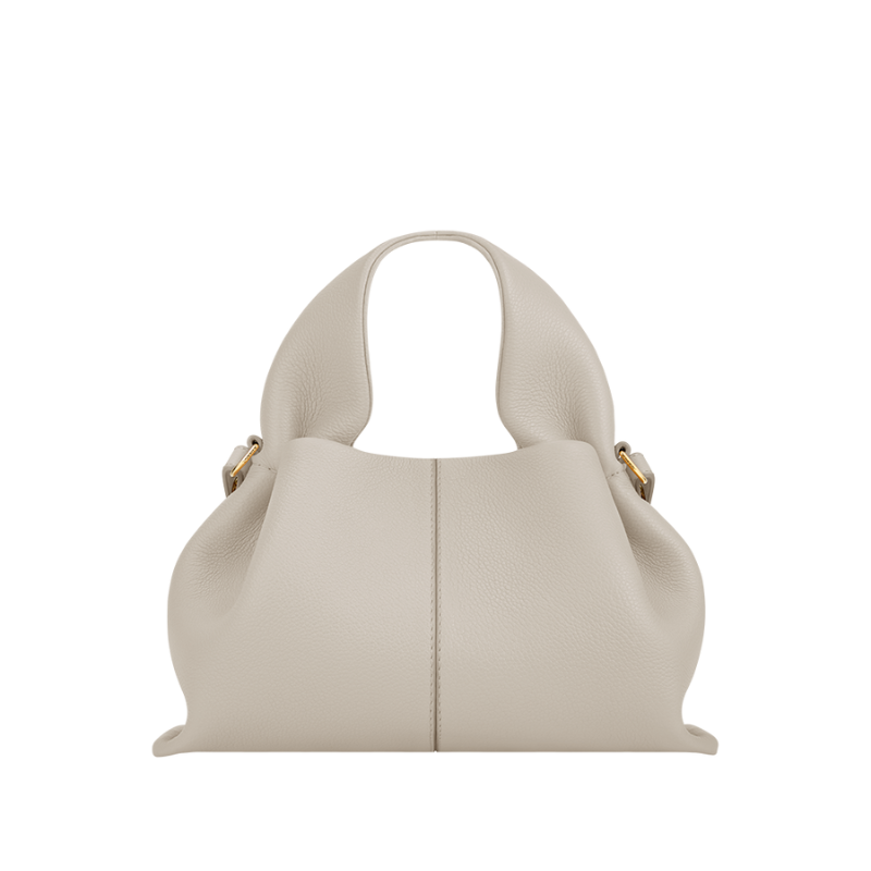 small cream top handle shoulder bag minimalist leather design