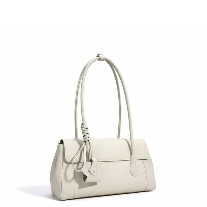 structured leather shoulder tote bag front view elegant women handbag